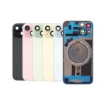 Tapa Trasera Vidrio Compatible Con iPhone 15 Con Metal Logo